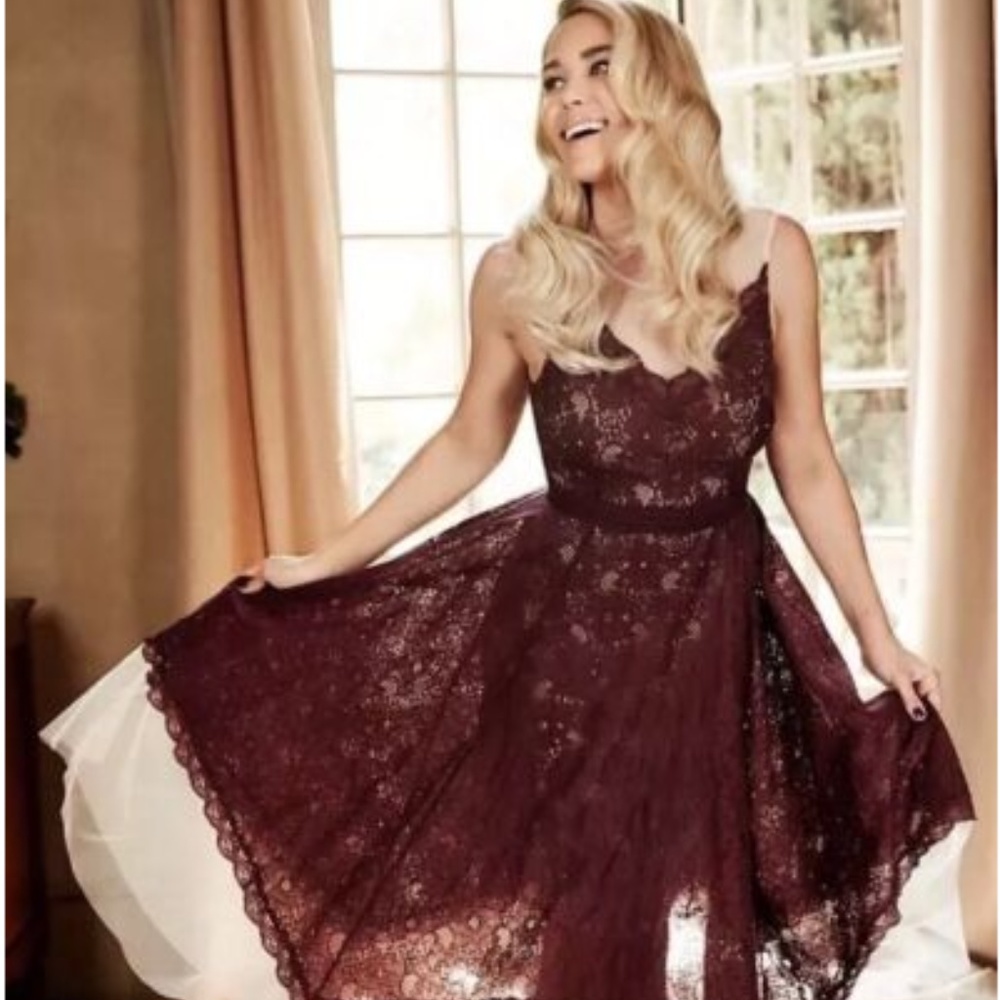 LC Lauren Conrad Runway Collection Lace Midi